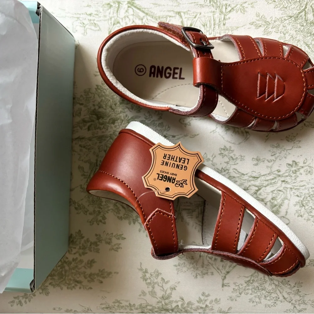 L’Amour Henry Caged Leather Sandal Size 6 - Cognac - Picture 2 of 3